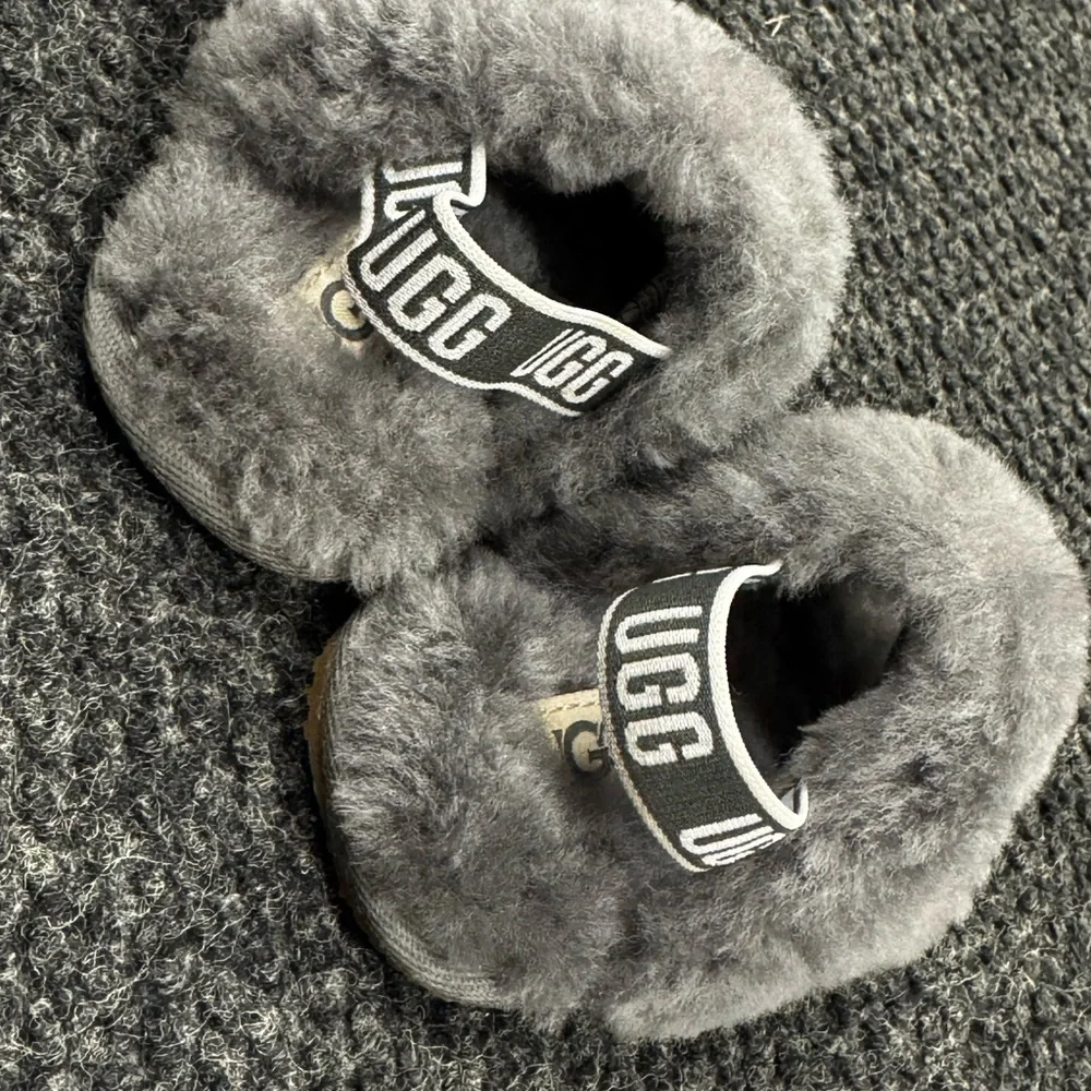 UGG Gray Fluffy Slippers